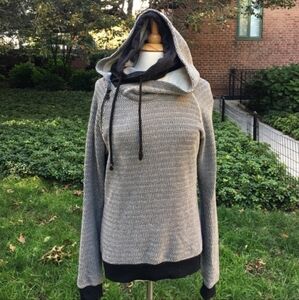 Scotch & Soda Black & White Hooded Sweatshirt